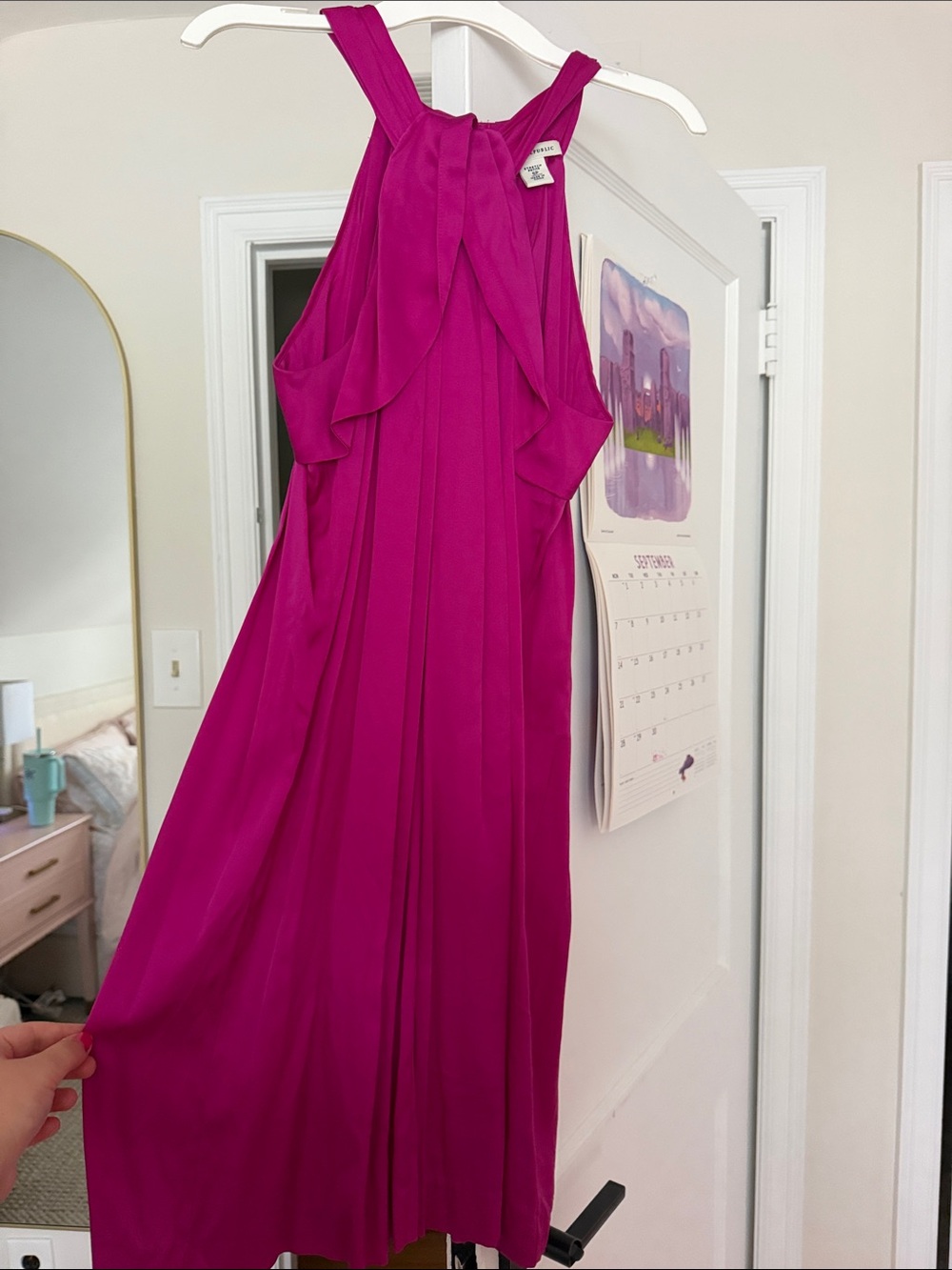 Banana Republic Magenta Halter Midi Dress